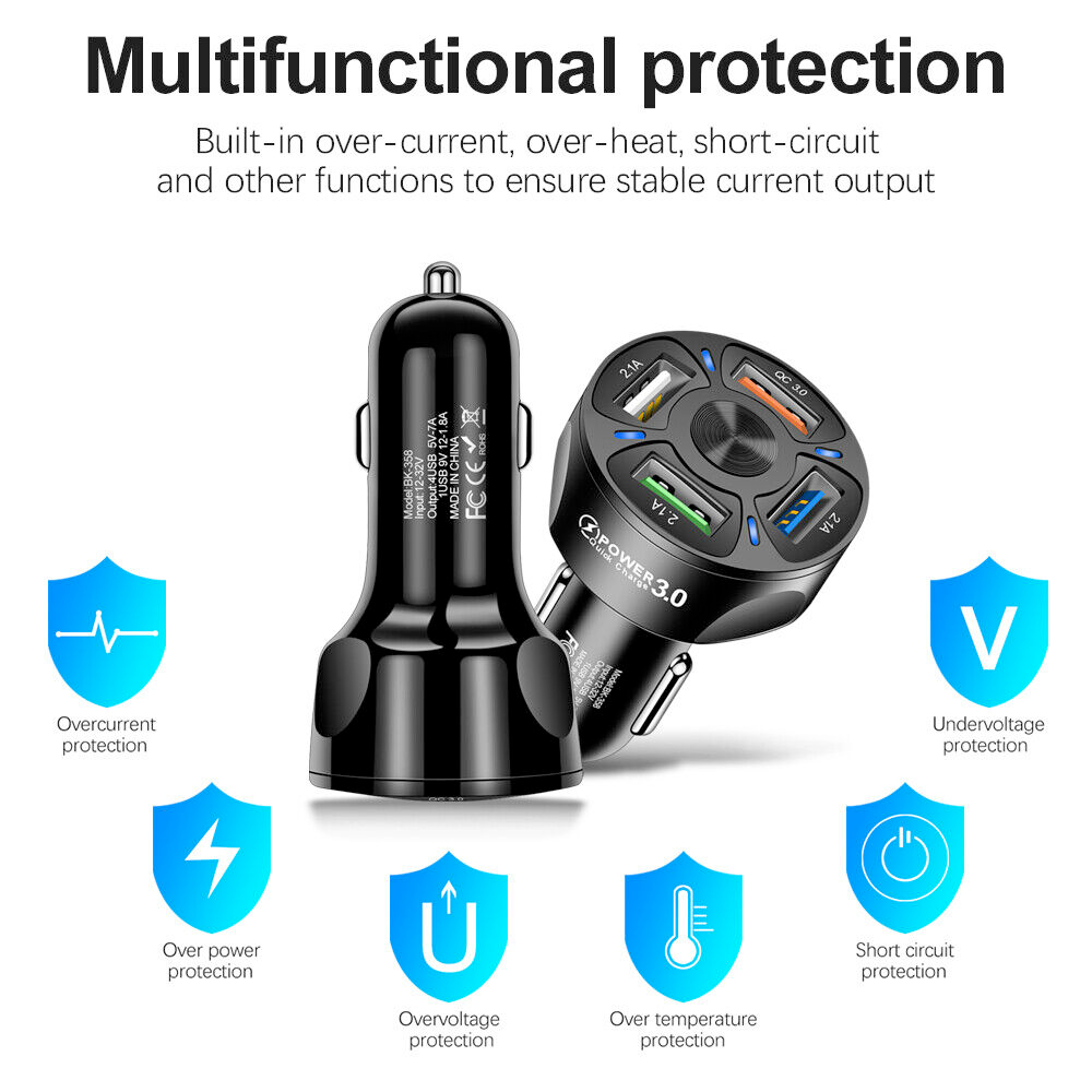 Fast Car USB Charger with Multiple Functions for Rapid Charging