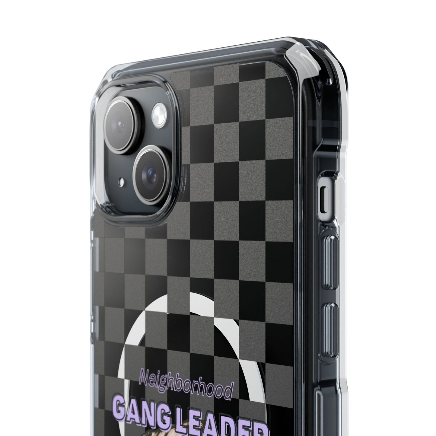 Magnetic iPhone Case with Clear Back featuring a Pug Design