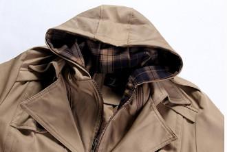 Men's Detachable Hooded Trench Coat