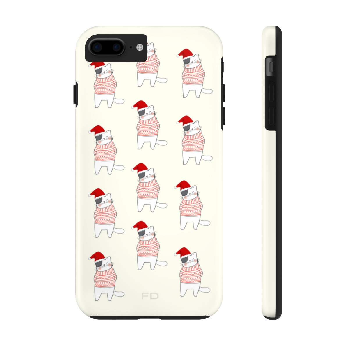 Durable Feline iPhone Case for Wireless Charging - Holiday Edition