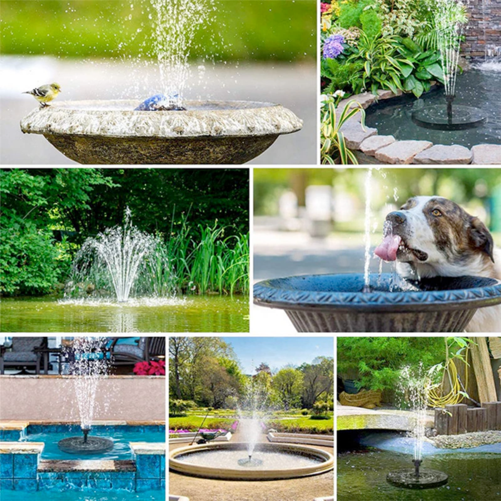 LED-Lit Solar Fountain for Your Garden