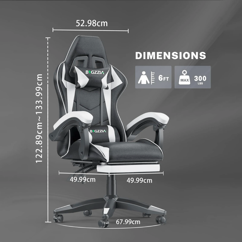 Gaming Throne with Built-in Footrest
