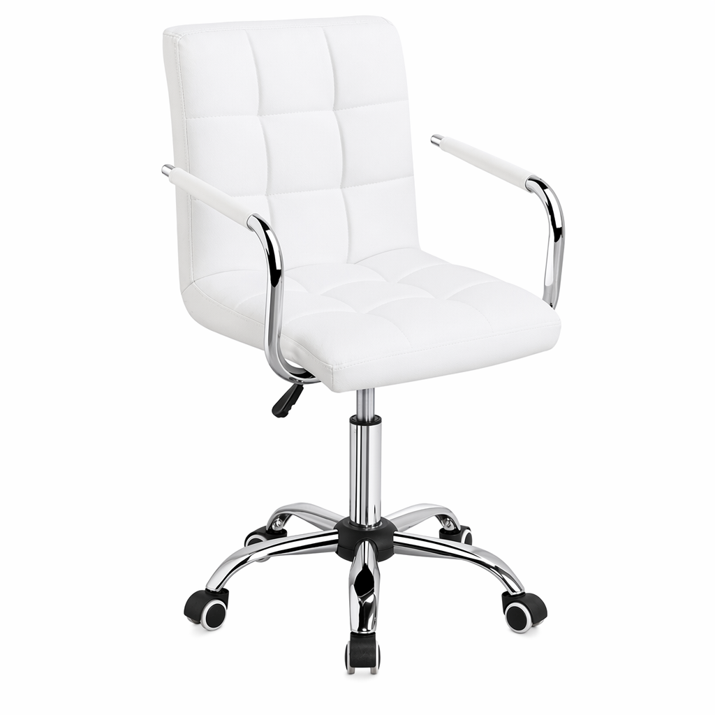 Contemporary Faux Leather Office Chair White