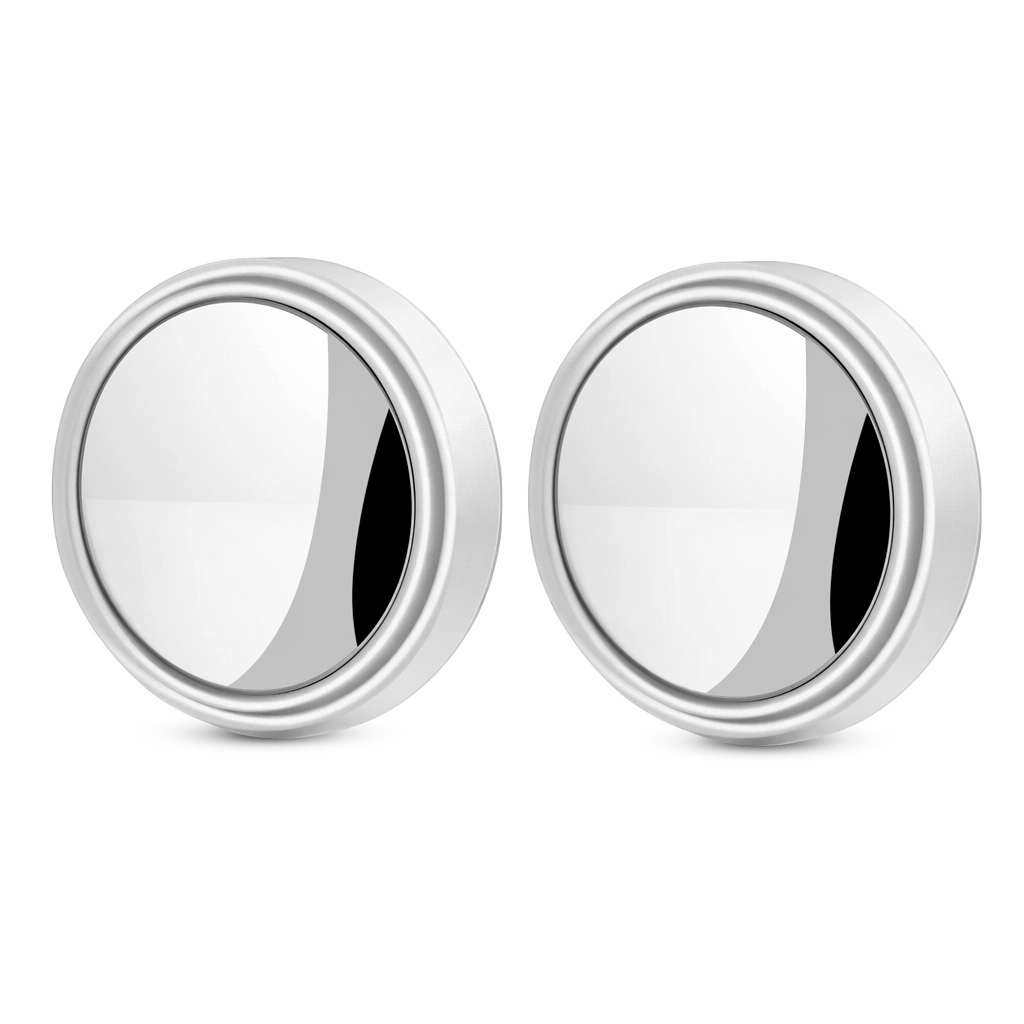 2 Piece Set of Mirrors to Eliminate Blind Spots with Adjustable Features White