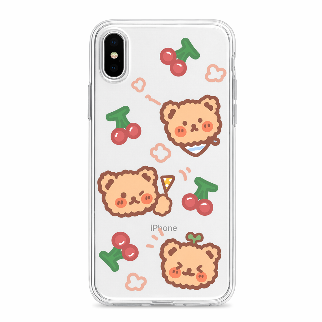 Transparent Cute Bear Phone Case - Protection B