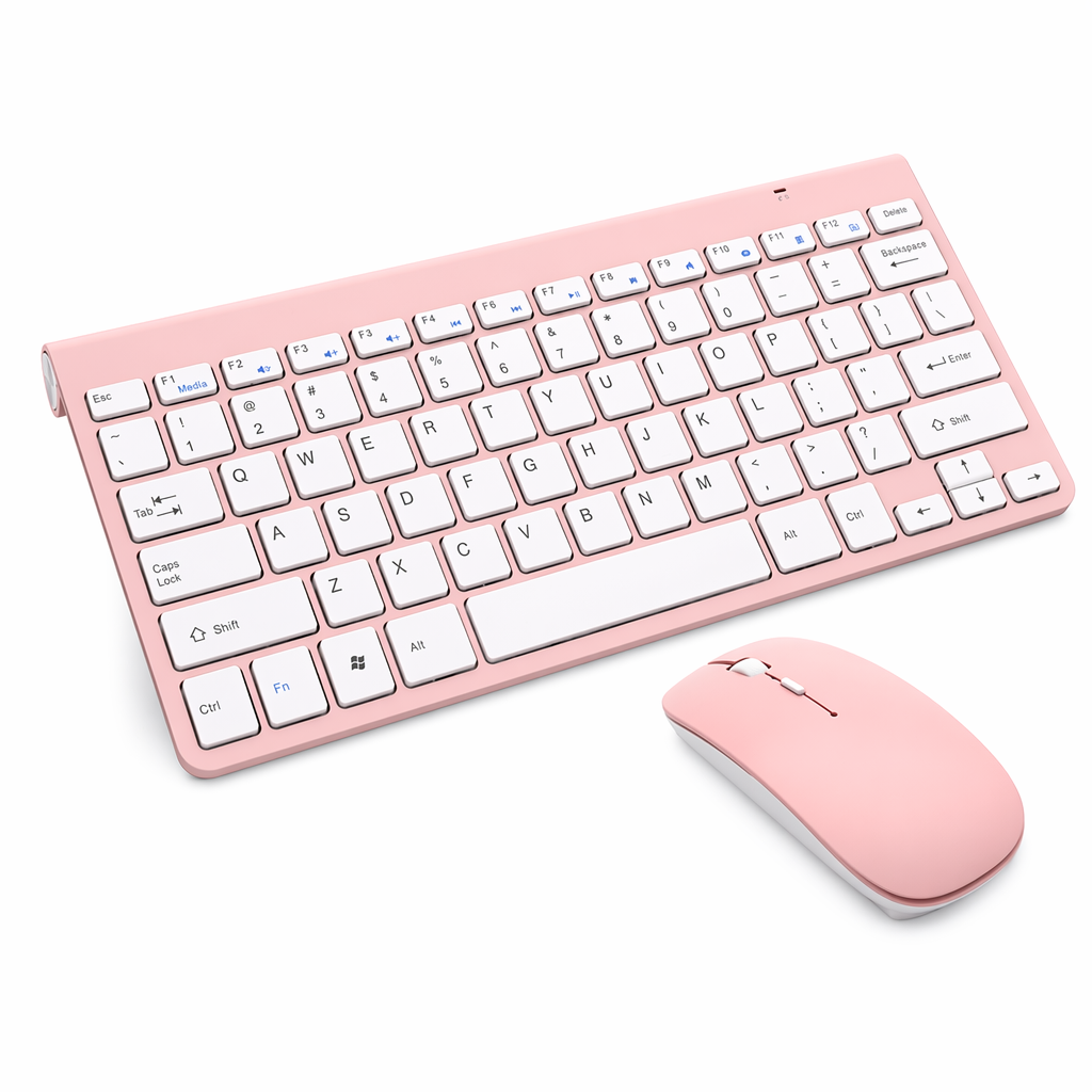 Ultra Slim Wireless Keyboard and Mouse Combo Rose Gold