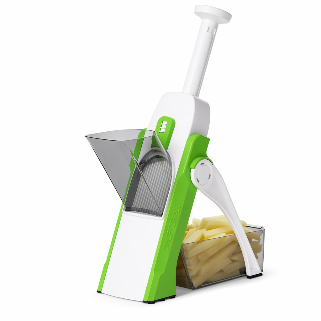 Manual Vegetable and Potato Cutter with Multiple Functions Green