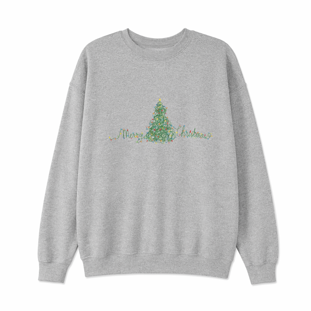 Women's Holiday Lights Tree Pullover Sport Grey