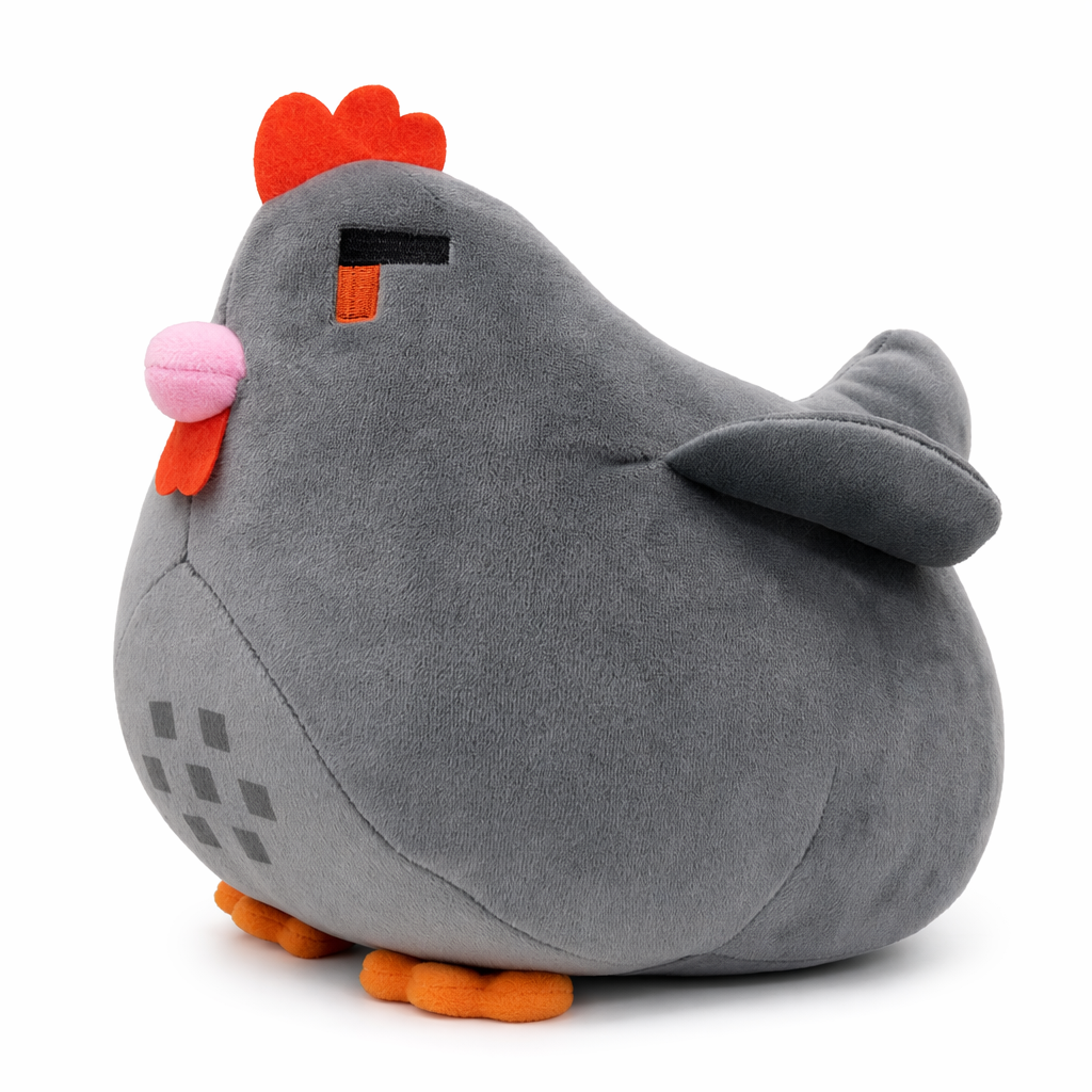 Cute Chicken Plush Toy: Adorable, Huggable, Compact Gray