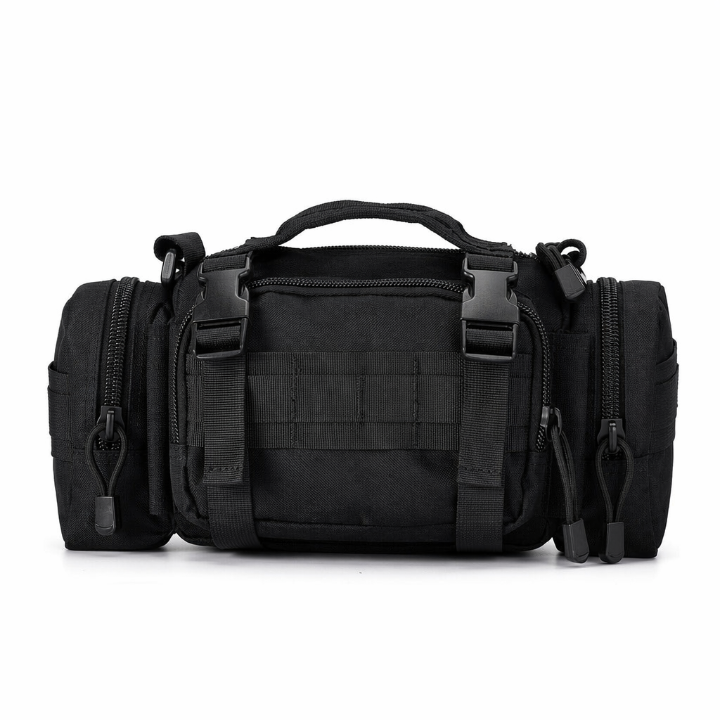 Outdoor Sports Bag with Military Design Black