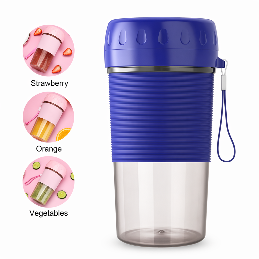 Compact Individual Blender for Creating Smoothies and Juices on the Go Blue