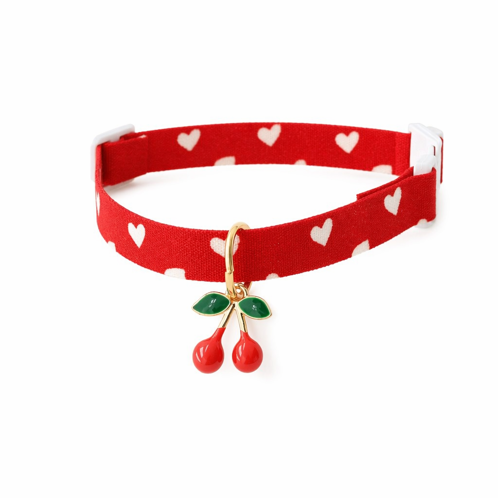 Red Cat Collar with Cute Charm D