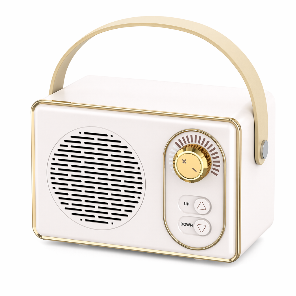 Retro Mini Wireless Bluetooth Speaker with Adjustable Knob Pink
