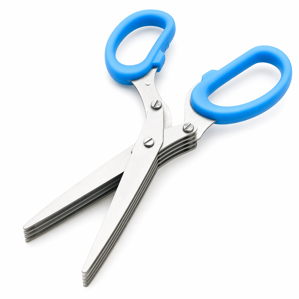 Stainless Steel Scissor for Chopping Vegetables with Multiple Layers Blue