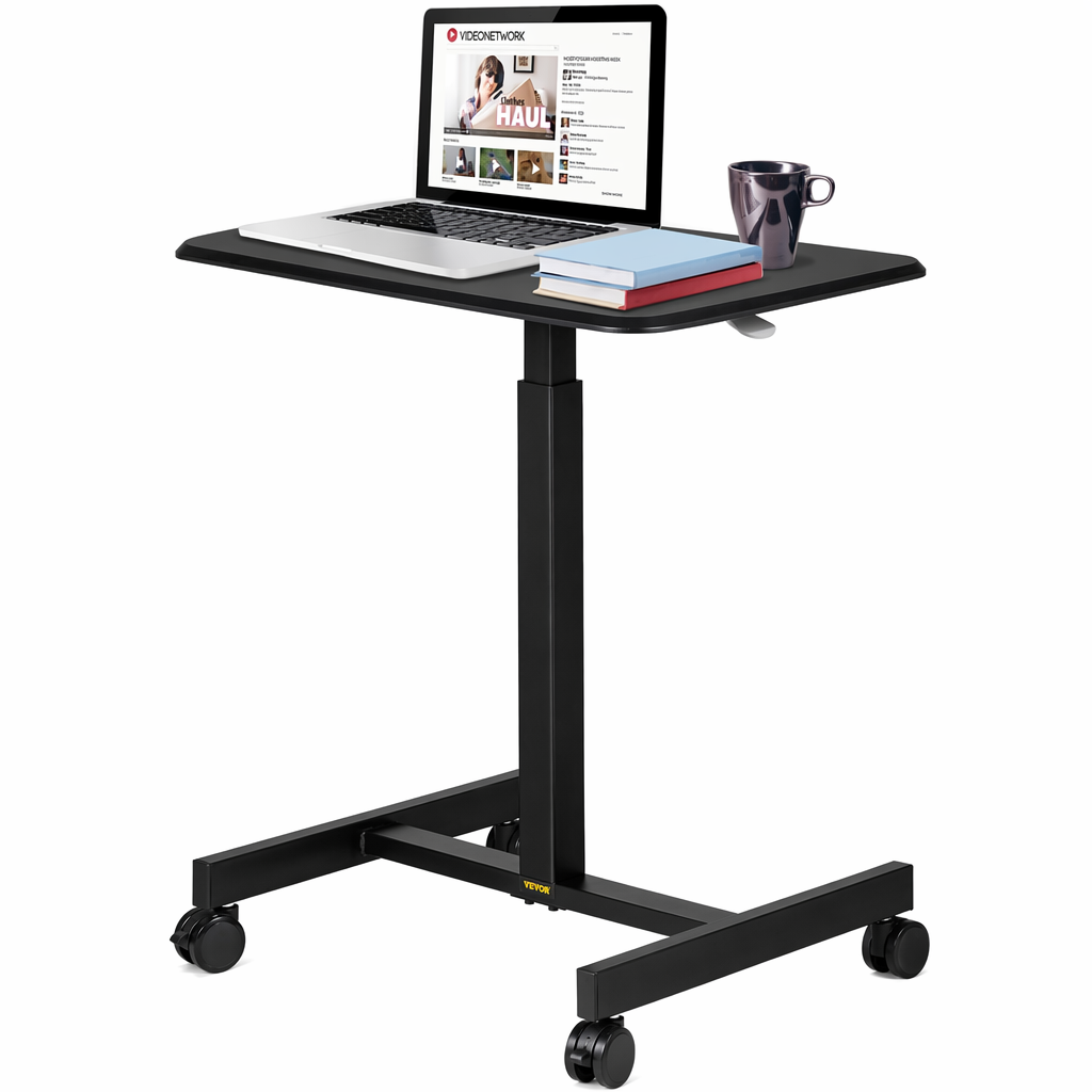 Versatile Laptop Mobile Desk With Secure Casters Black