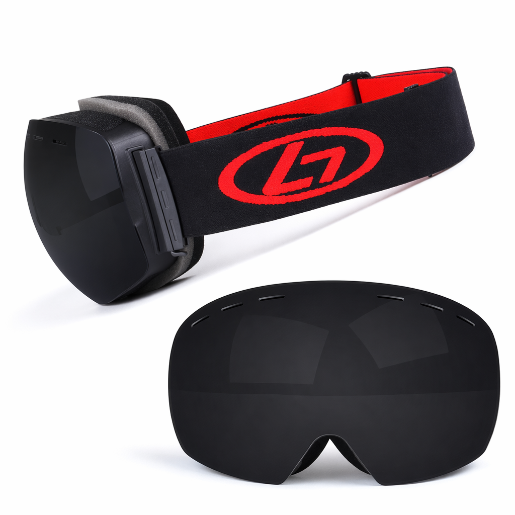 Dual-layered Ski Goggles with UV 400 Shield and Anti-Fog Technology Black