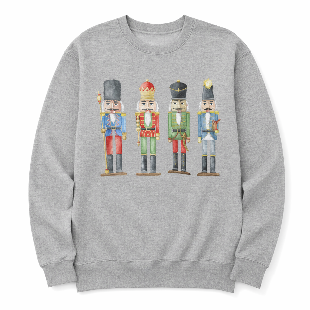 Nutcracker Toy Soldiers Sweatshirt for Women Sport Grey
