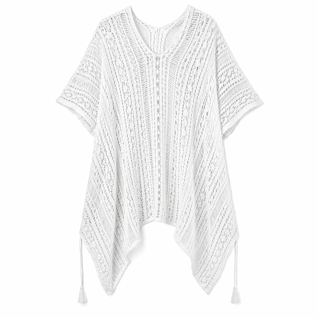 Crocheted Women's Cover-Up for Bikinis White