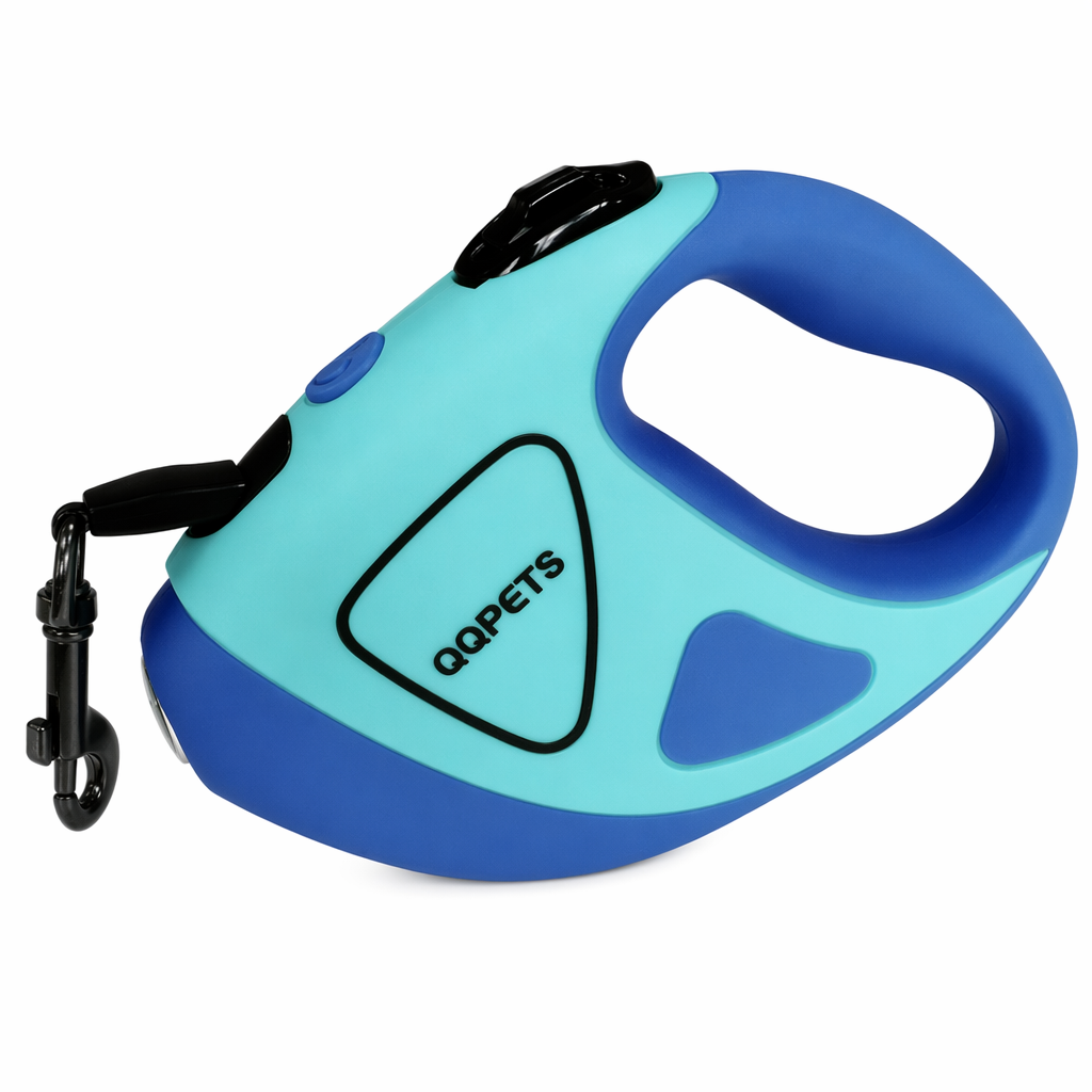Retractable Canine Leash with Brilliant LED Torch Blue