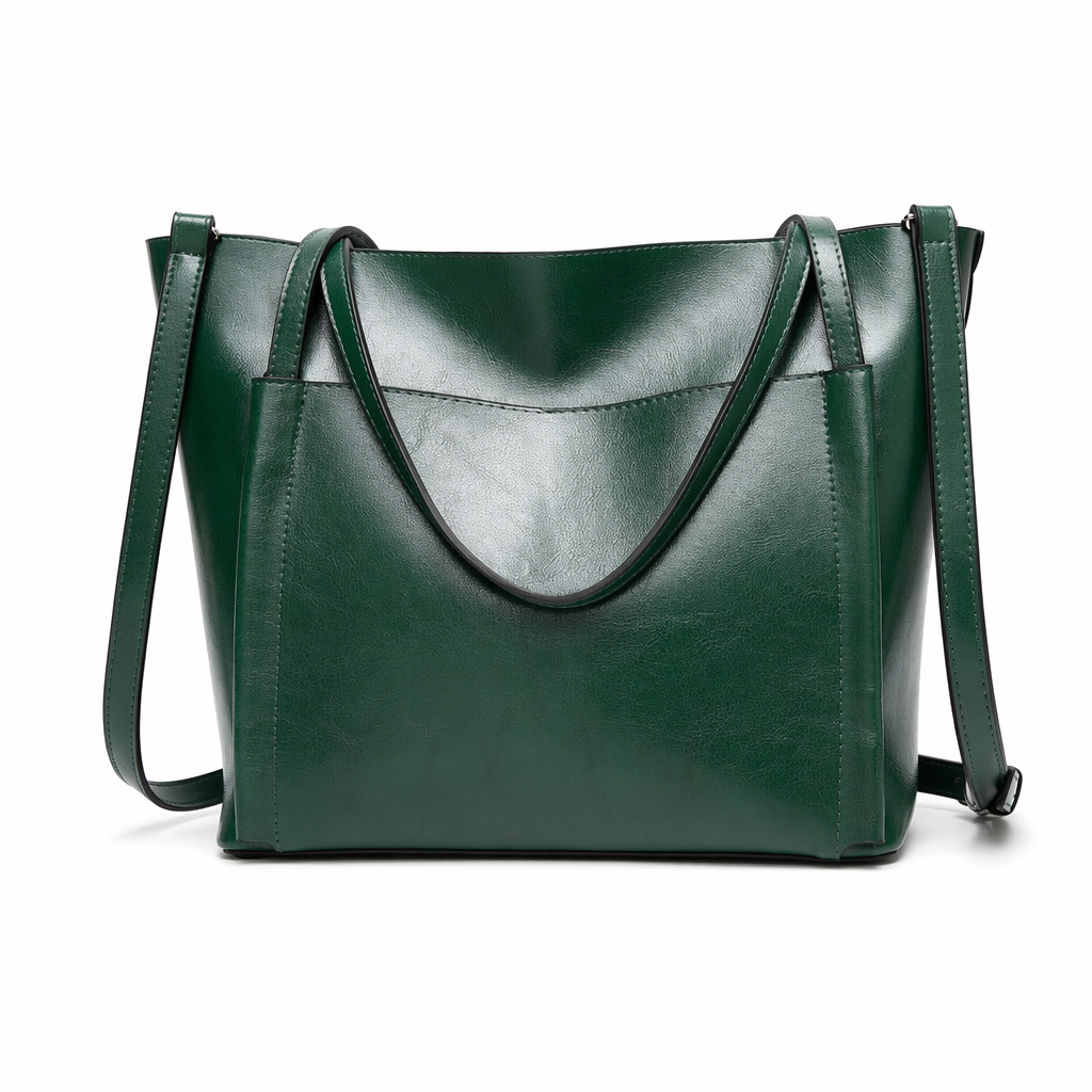 Urban Chic Faux Leather Tote Bag Green
