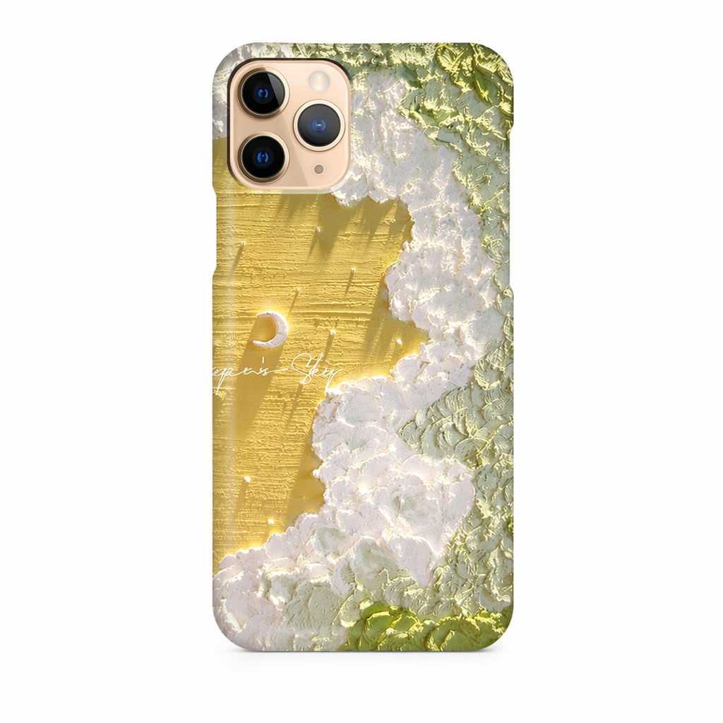Aesthetic Sky Phone Cases with 3D-like Design Yellow
