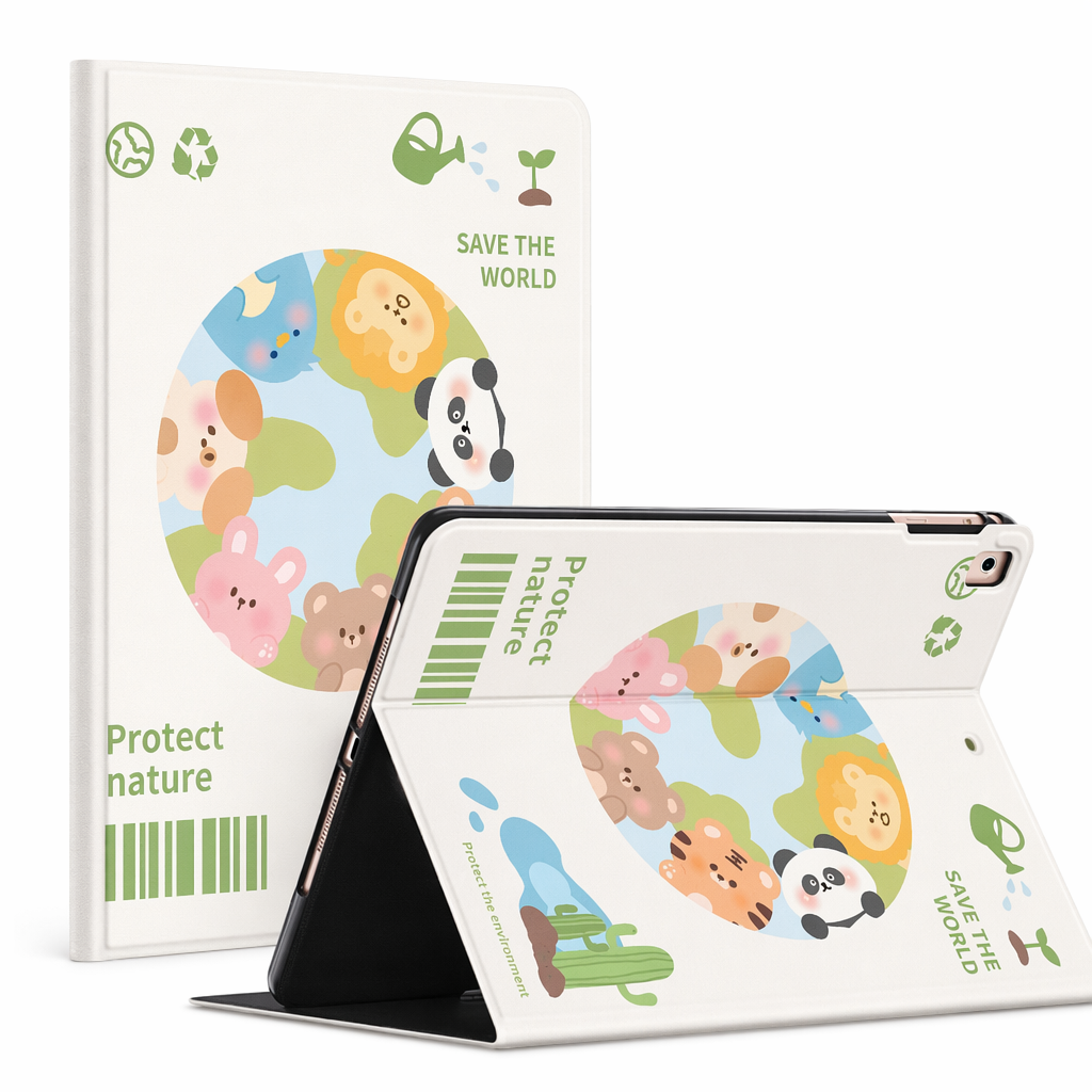 Cute Animal iPad Cases with Silk Texture B