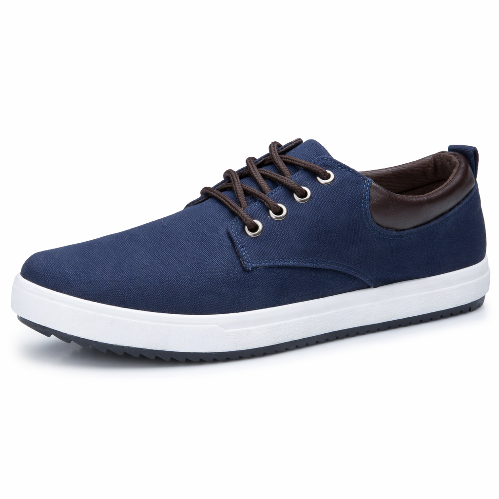 Breathable Lace-Up Casual Shoes for Men Blue