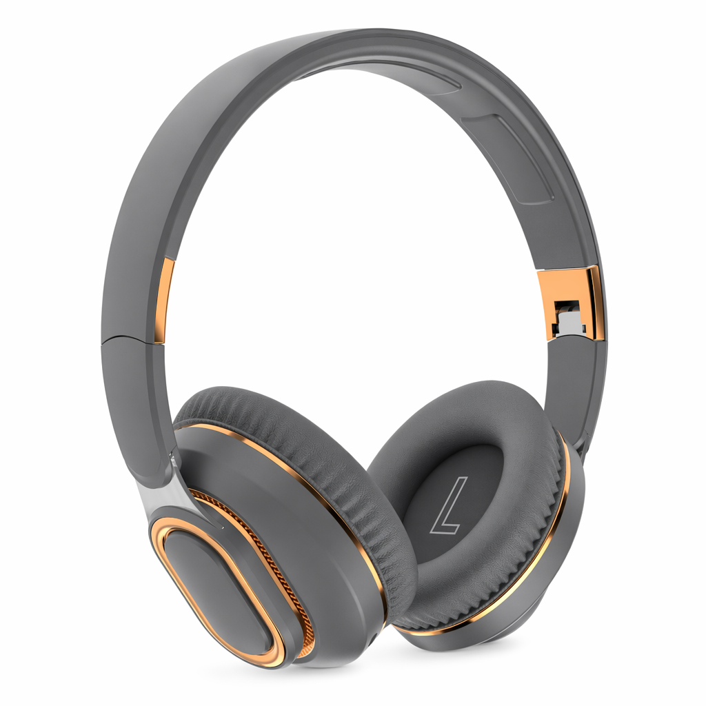 Foldable Bluetooth Headset with Dragon Design Gray