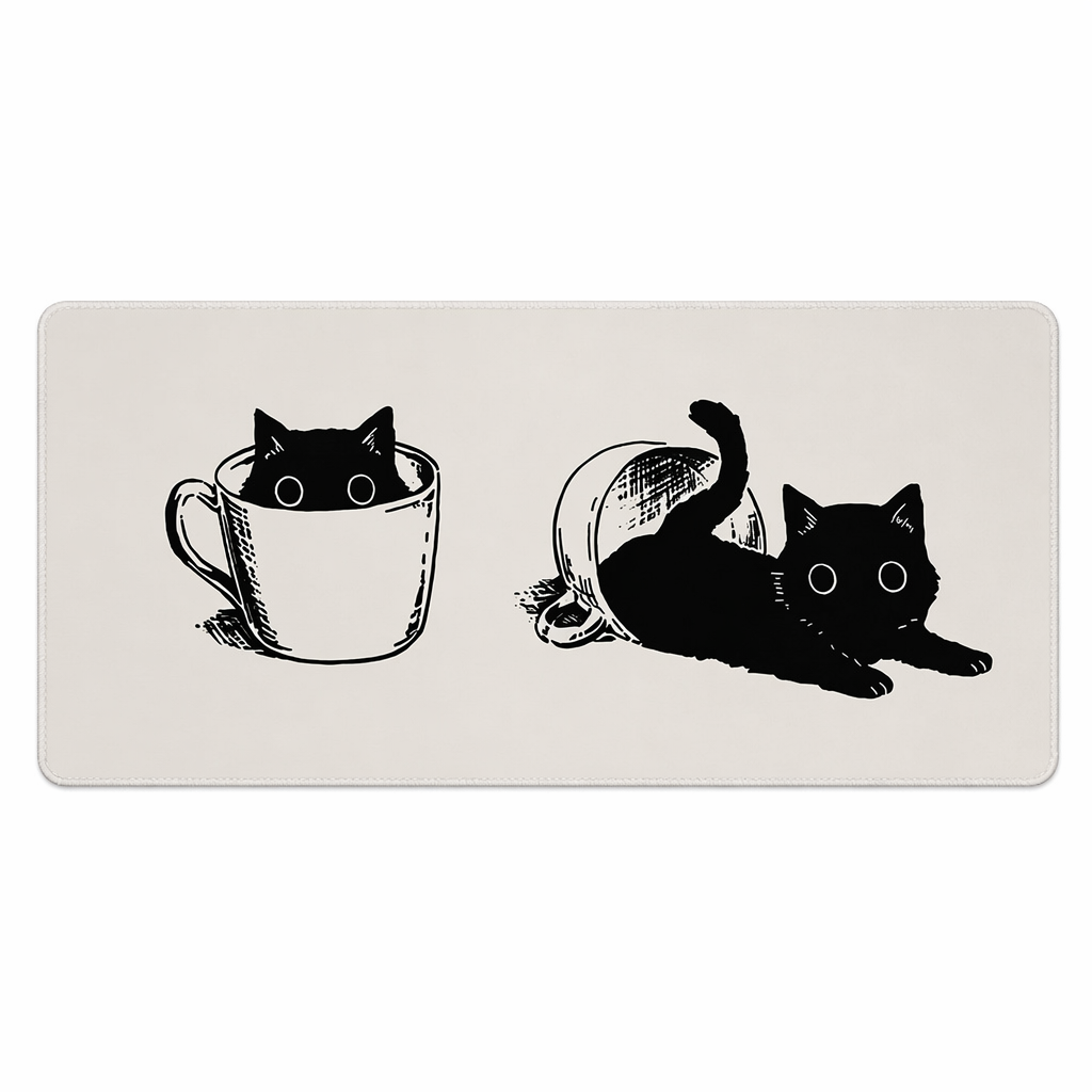 Cat Large Mouse Mat for Gamers E