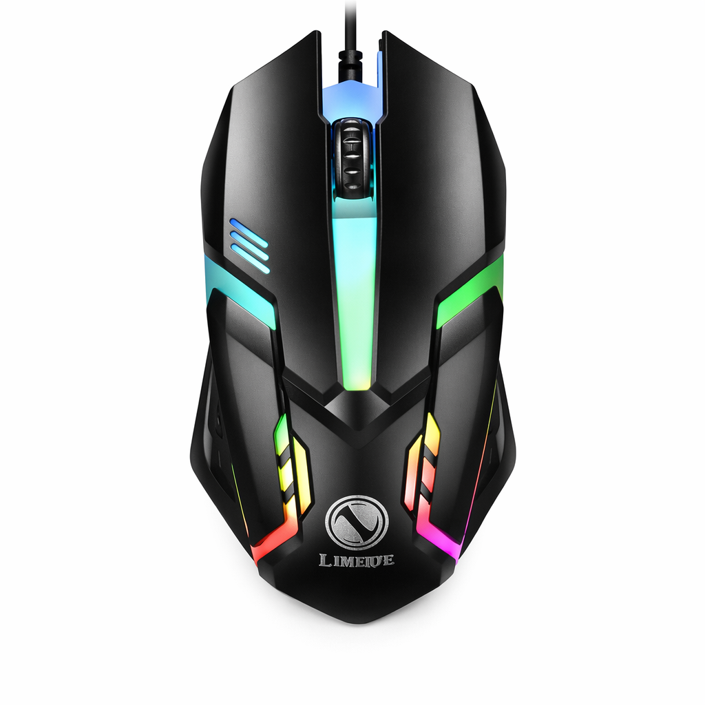 Vibrant Illuminated Wired Gaming Mouse Black