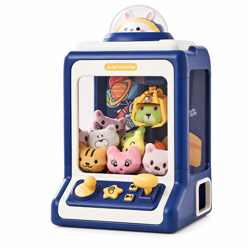 Compact Animated Entertainment Claw Game Device Blue