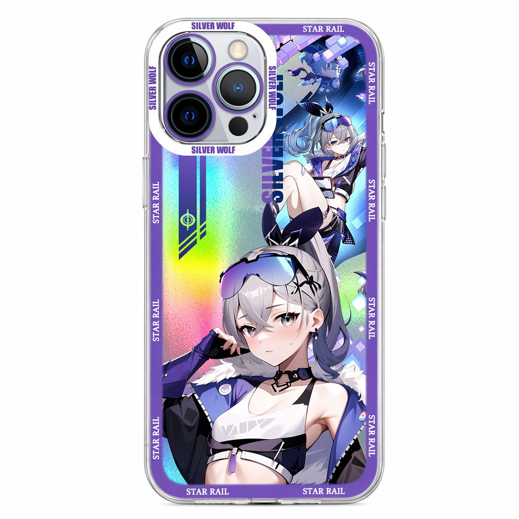 Holographic Honkai Star Rail iPhone Cases Silver Wolf