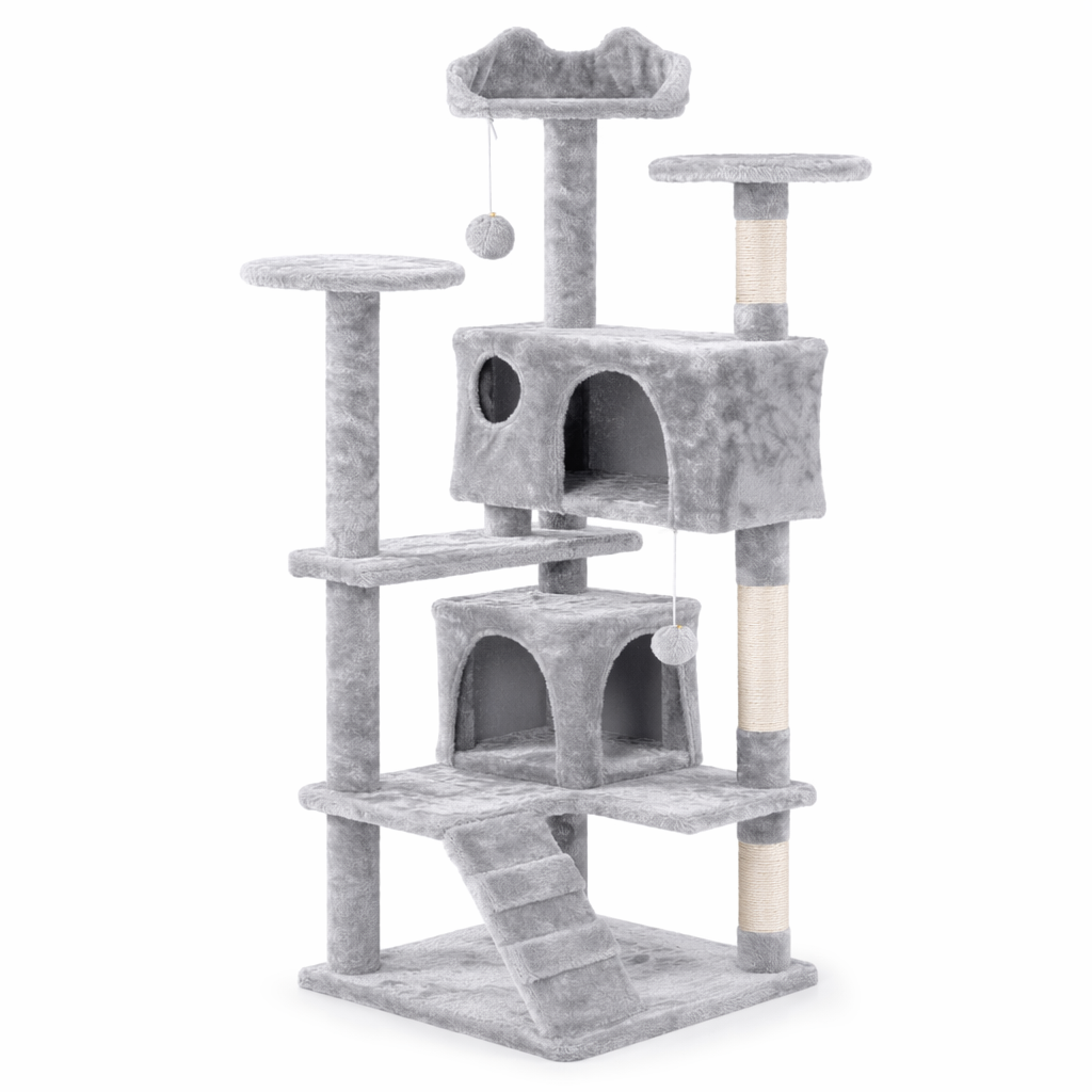 Sisal Rope Cat Tower for Climbing Gray