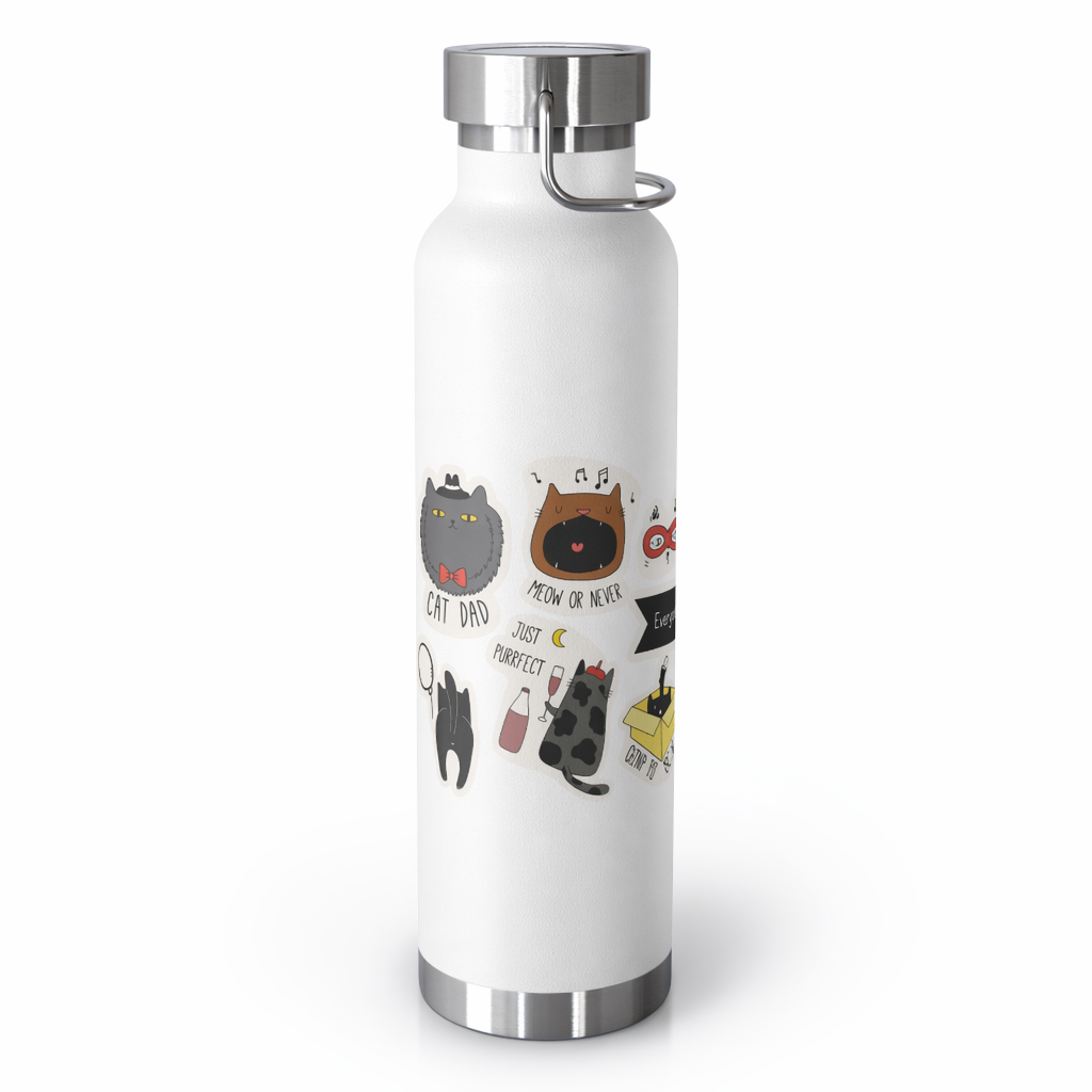 Cat Lover's Thermos Bottle - 22oz White