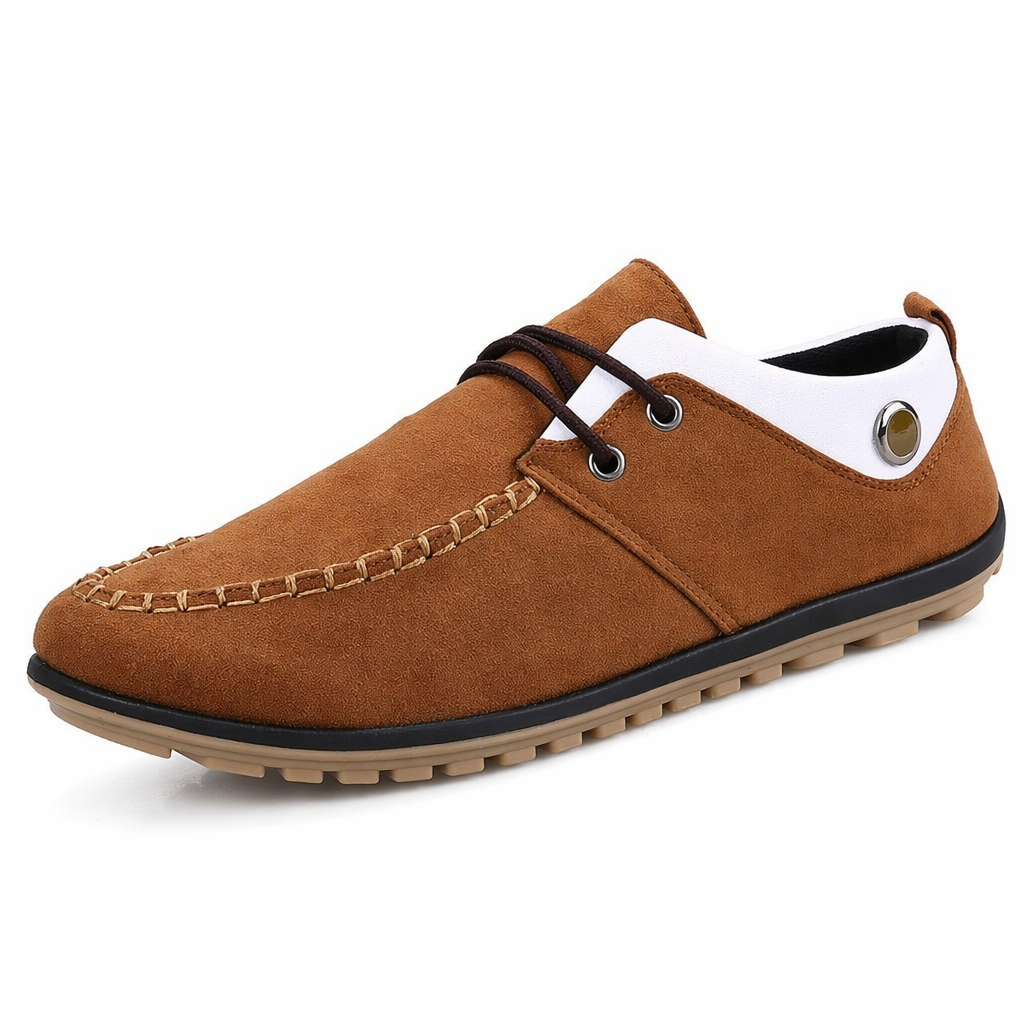 Breathable Lace-up Shoes for Men's Leisure Activities Brown