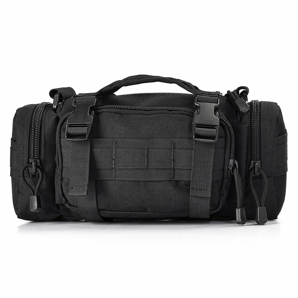 Small Outdoor Travel Sports Bag - Army Inspired Fashion for Your Adventures Black