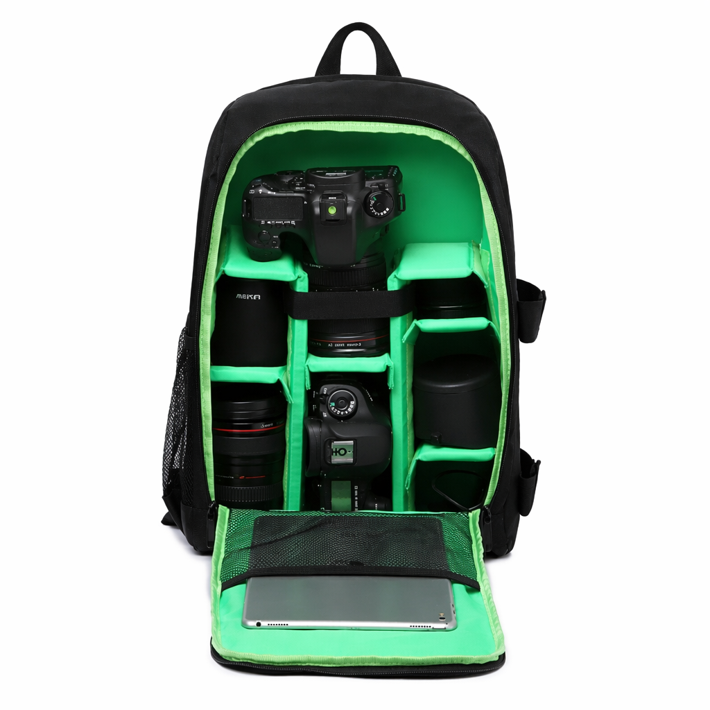 Waterproof Camera Backpack for All-Weather Conditions Green
