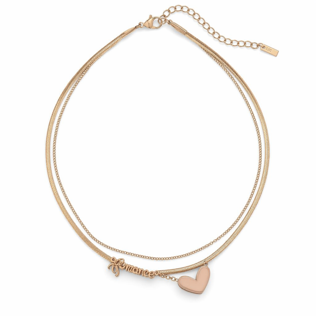 Women's Romance-inspired Layered Necklace Rose Gold