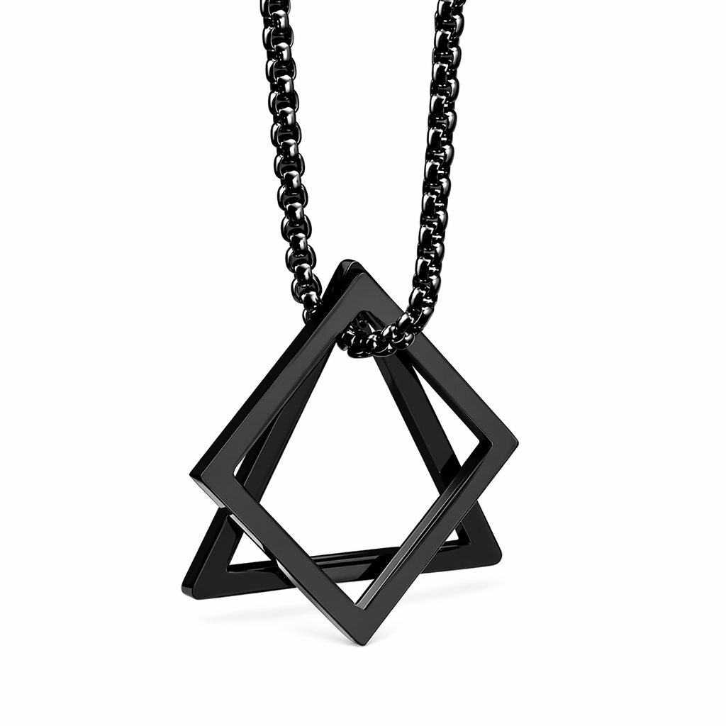 Triangle and Square Geometric Necklace 4