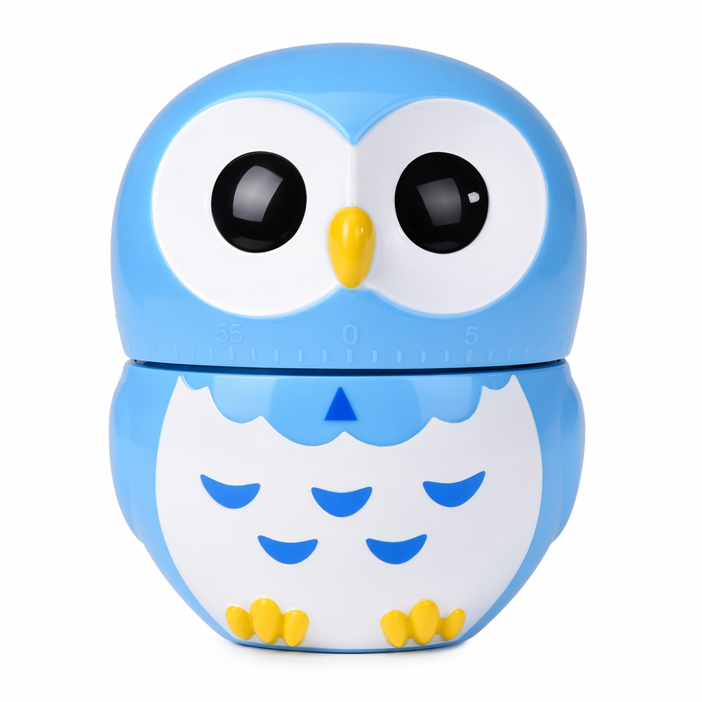 Cartoonish Owl Kitchen Timer Blue