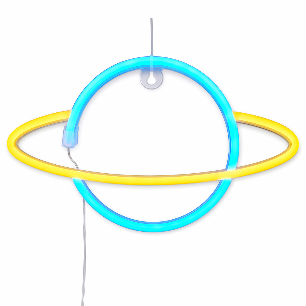 Planet Neon Sign: Celestial Wall Decor D