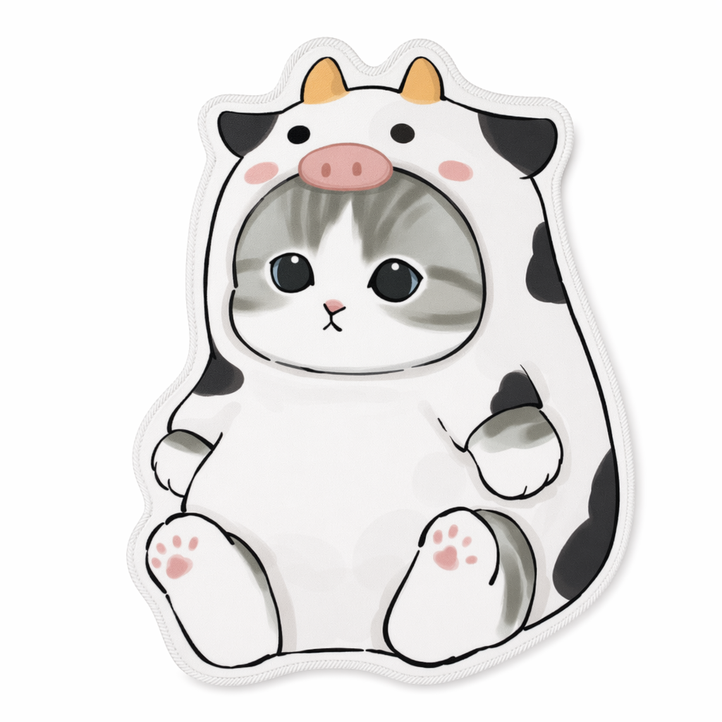 Chibi Cat Mouse Pad - Adorable and Durable White