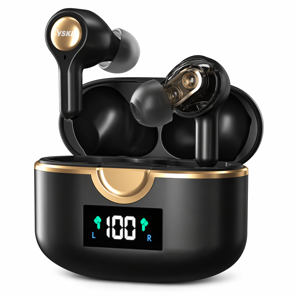 Powerful Bass Touch Bluetooth 5.0 T22PRO Earbuds with a Ninja Dragon Twist Black
