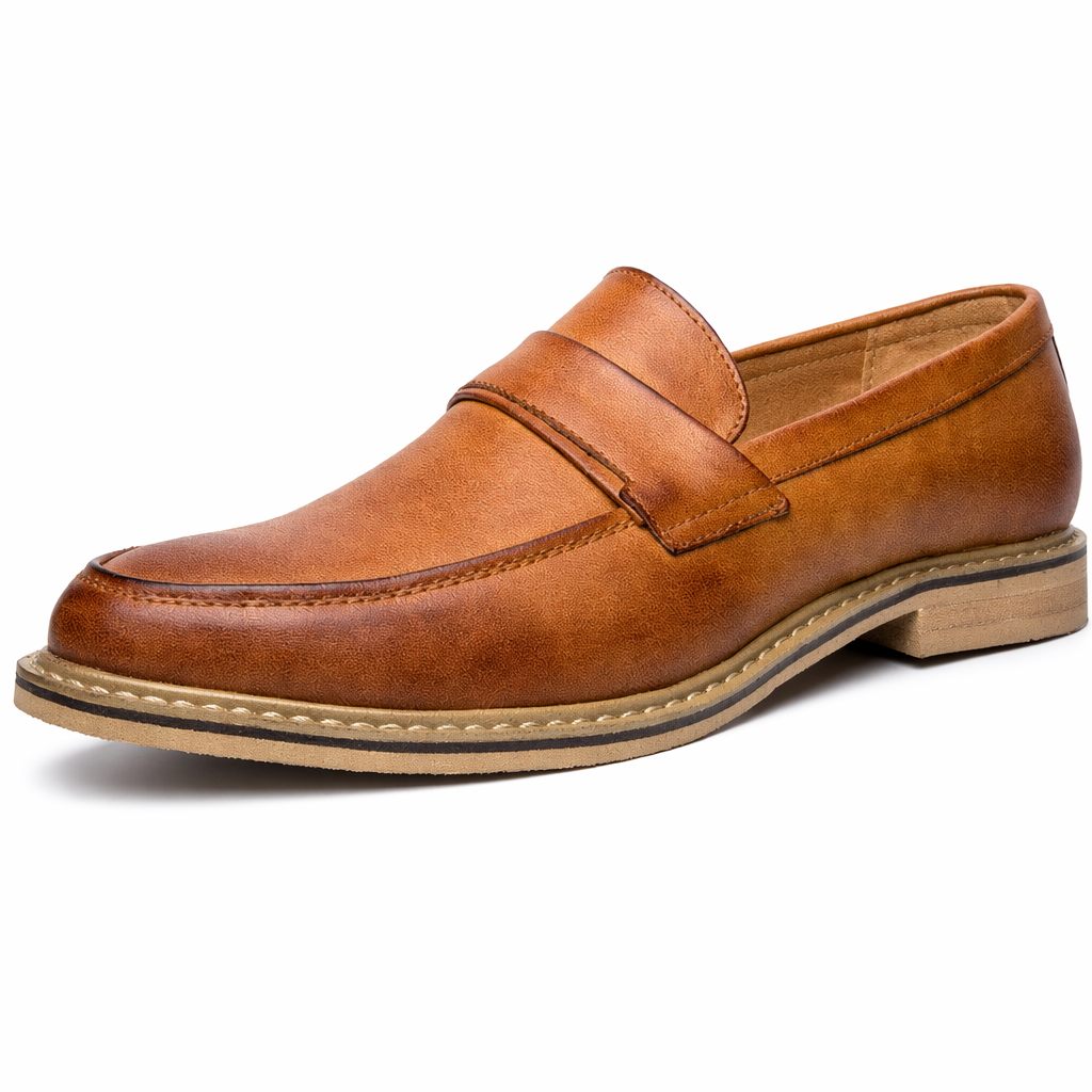 Everyday Slip On Shoes for Men's Business Casual Attire Brown