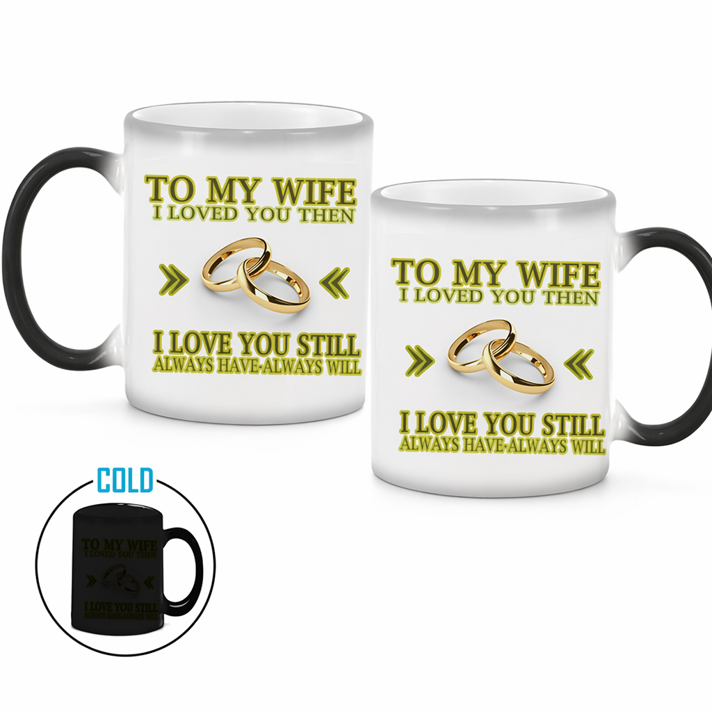 Color Changing Heat Sensitive Ceramic Mug - A Unique Wedding Anniversary Gift Idea Husband