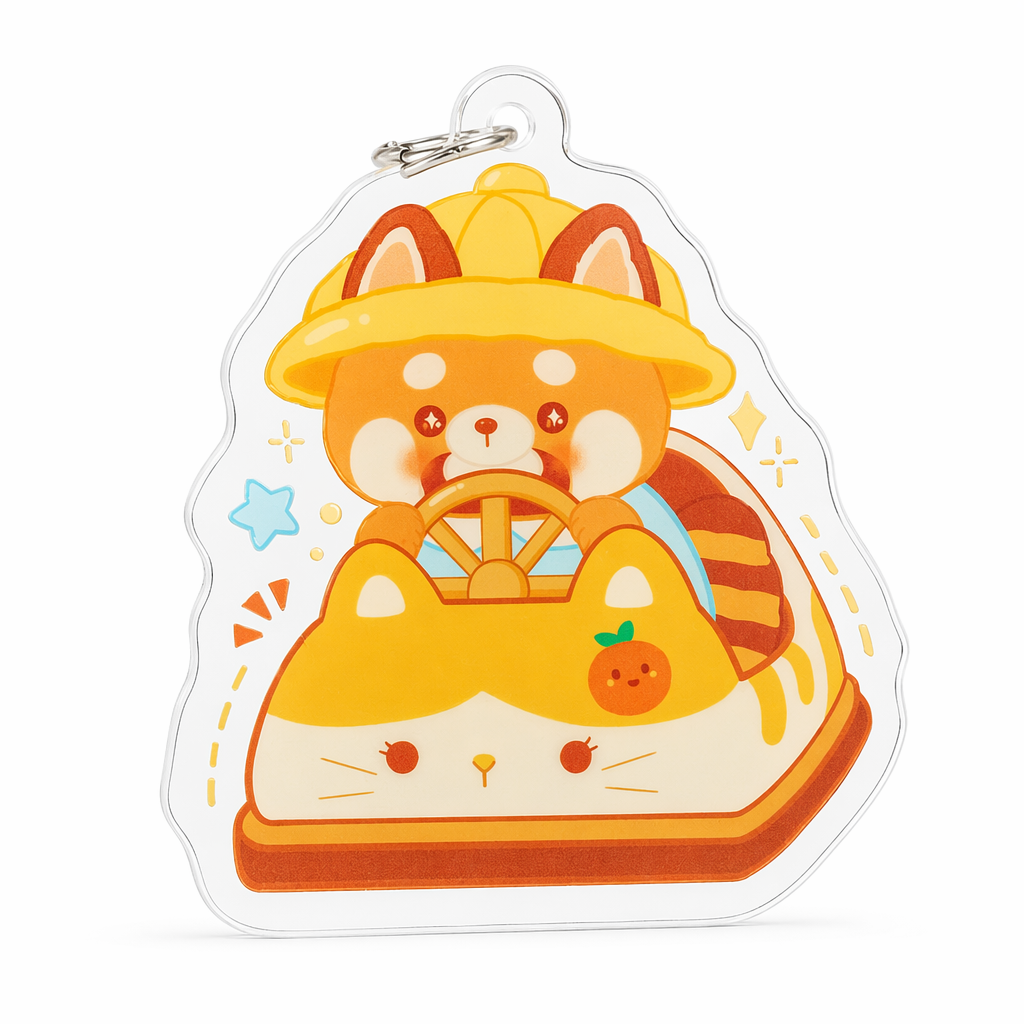 Cute Red Panda Keychain with Kawaii Designs B