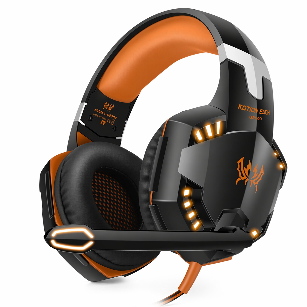 RZ LED Gaming Headphone with Microphone - Ninja Dragon Edition Orange