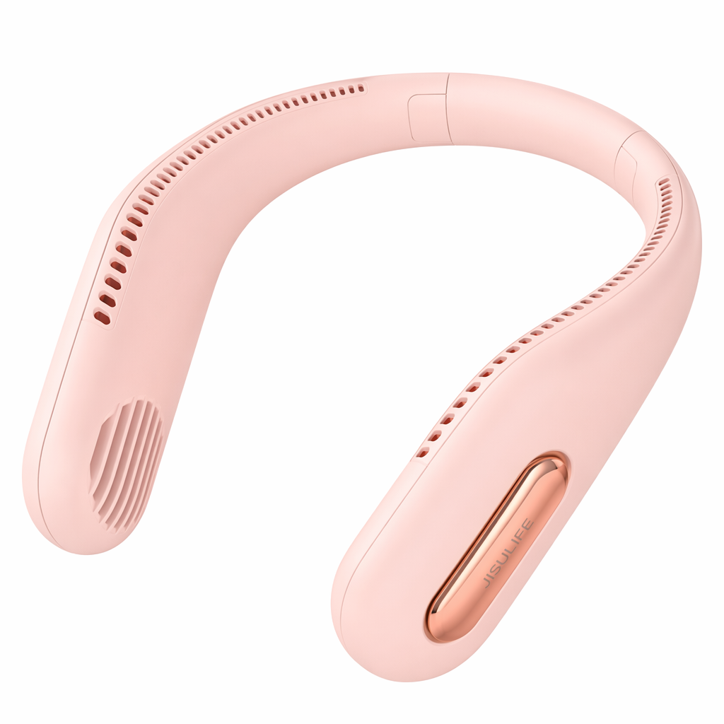 Bladeless Portable Neck Fan with Rechargeable Battery Pink