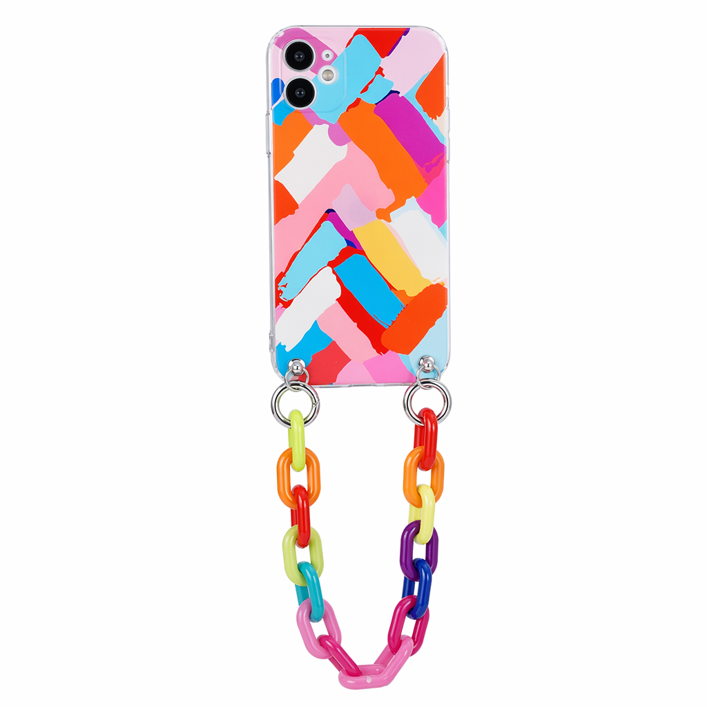 Colorful iPhone Case with Bracelet Chain - A Vibrant and Stylish Phone Accessory D