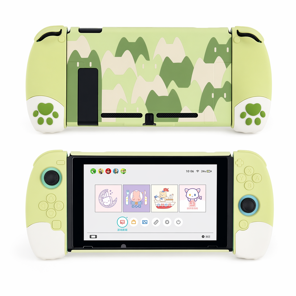 Ergonomic Cat Switch Case: Complete Protection Green